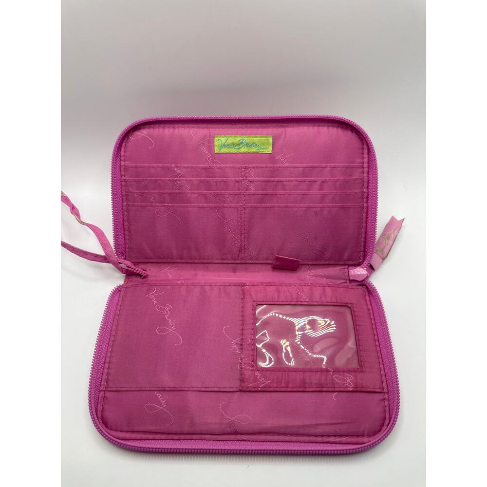 Vera Bradley Retired Pink Paisley Zip Around Wristlet Organizer Wallet Quilted - Picture 3 of 9